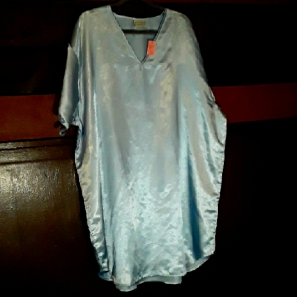 Women's 3x Baby Blue Gold Coast Short Sleeve Nightgown